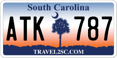 SC license plate ATK787