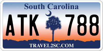 SC license plate ATK788