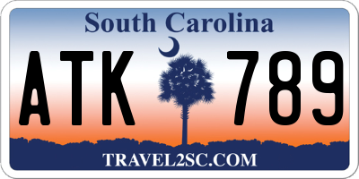 SC license plate ATK789