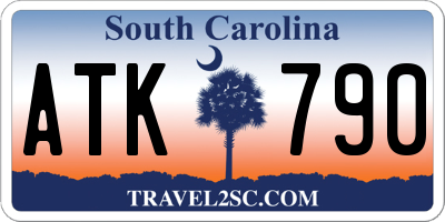 SC license plate ATK790
