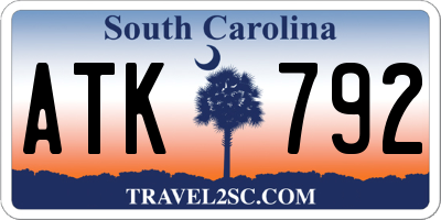 SC license plate ATK792