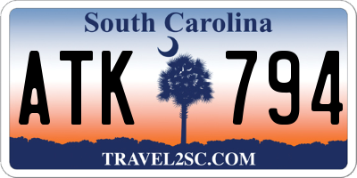 SC license plate ATK794