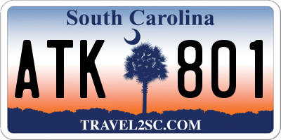 SC license plate ATK801