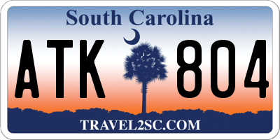 SC license plate ATK804