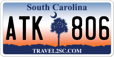SC license plate ATK806