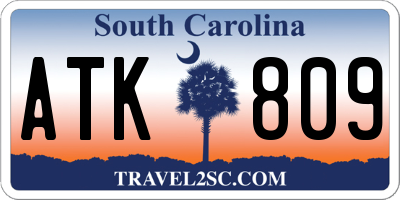 SC license plate ATK809