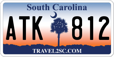 SC license plate ATK812