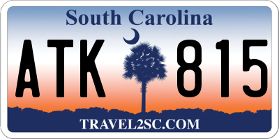 SC license plate ATK815