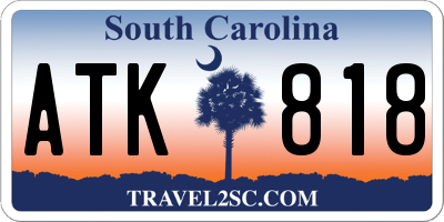 SC license plate ATK818