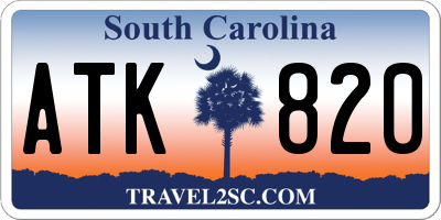 SC license plate ATK820