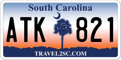 SC license plate ATK821