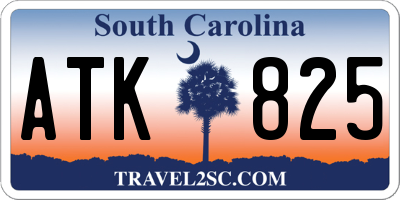 SC license plate ATK825