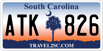 SC license plate ATK826