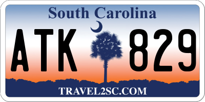 SC license plate ATK829