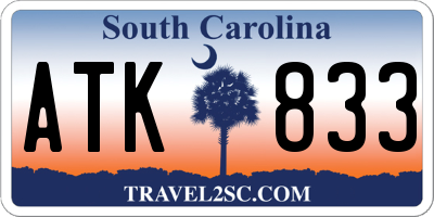 SC license plate ATK833