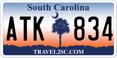 SC license plate ATK834