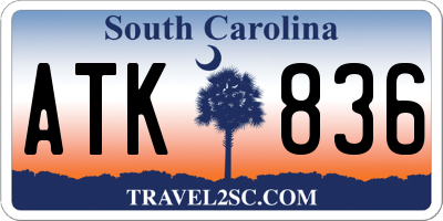 SC license plate ATK836