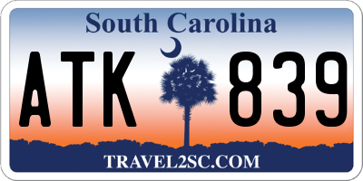 SC license plate ATK839