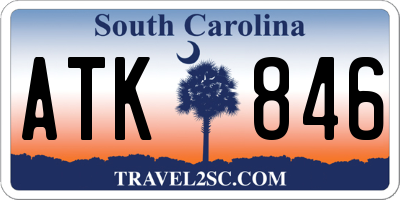 SC license plate ATK846