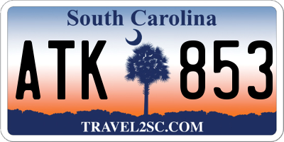 SC license plate ATK853