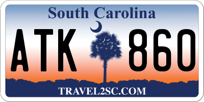 SC license plate ATK860