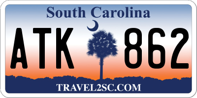 SC license plate ATK862