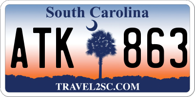 SC license plate ATK863