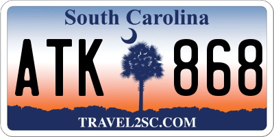 SC license plate ATK868