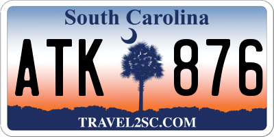 SC license plate ATK876