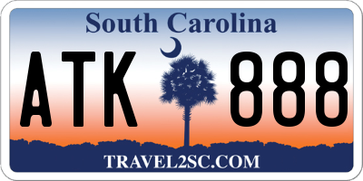 SC license plate ATK888