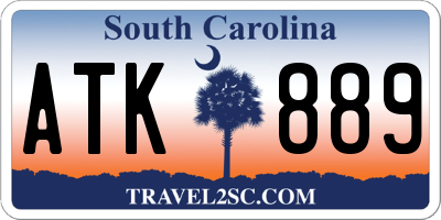 SC license plate ATK889
