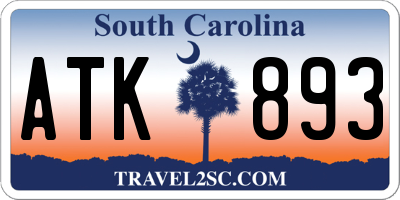 SC license plate ATK893