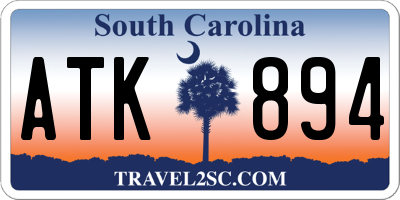 SC license plate ATK894