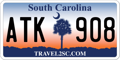 SC license plate ATK908