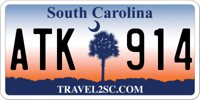 SC license plate ATK914