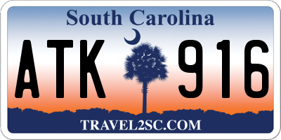 SC license plate ATK916