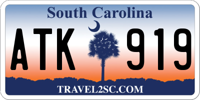 SC license plate ATK919