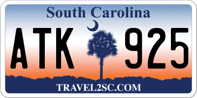 SC license plate ATK925