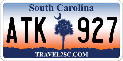SC license plate ATK927