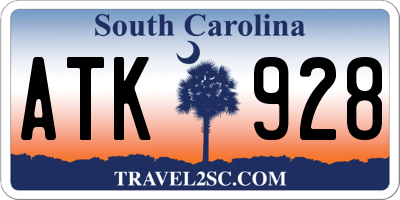 SC license plate ATK928