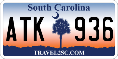 SC license plate ATK936