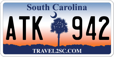 SC license plate ATK942