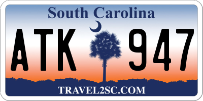 SC license plate ATK947