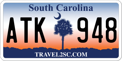 SC license plate ATK948