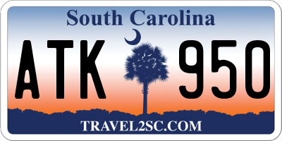 SC license plate ATK950