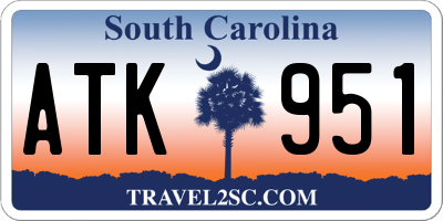 SC license plate ATK951