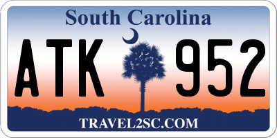 SC license plate ATK952