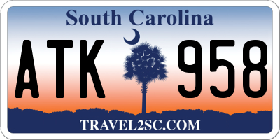 SC license plate ATK958