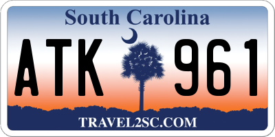 SC license plate ATK961