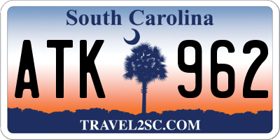 SC license plate ATK962